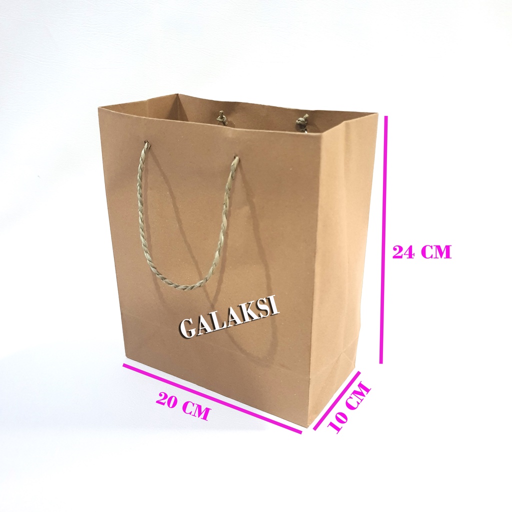 

PAPER BAG TAS KERTAS POLOS KECIL 20 X 10 X 24 CM