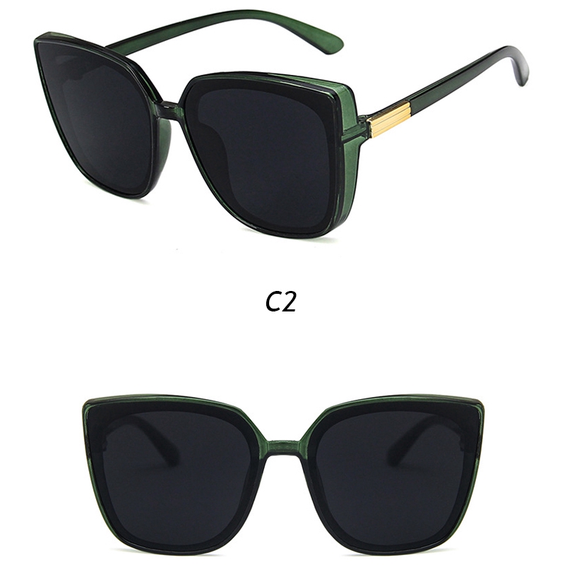 (YUZHU) Kacamata Sunglasses Wanita Antiradiasi Kacamata Retro Vintage