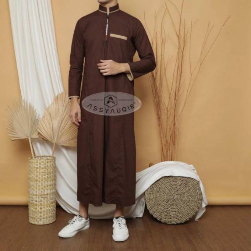 Jubah assyauqie/jubah zipper/jubah combinasi