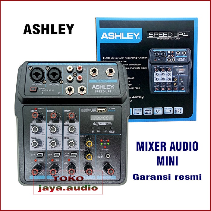 Mixer Audio Mini ASHLEY SPEED UP 4 Mikser Kecil Original ASHLEY