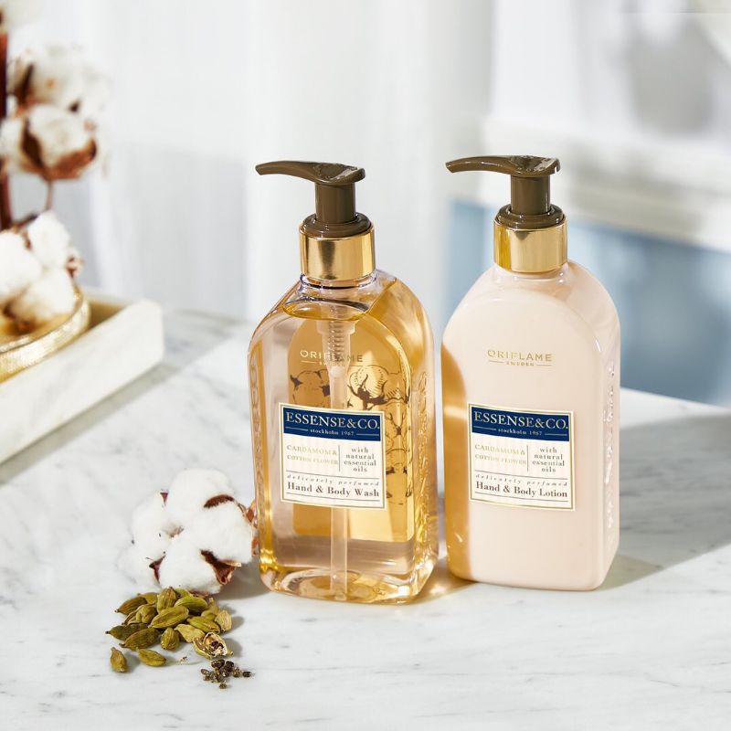 Essense&amp;Co.Green Mandarin &amp; Orange Blossom, Cardamom &amp; Cotton Flower/ Lemon &amp; Verbena Hand &amp; Body Wash, Body Lotion