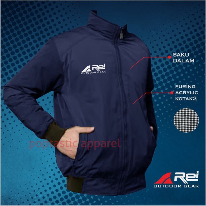 Jaket Pria REI Outdoor Semi Waterproof Anti Air Jaket Harrington Musim