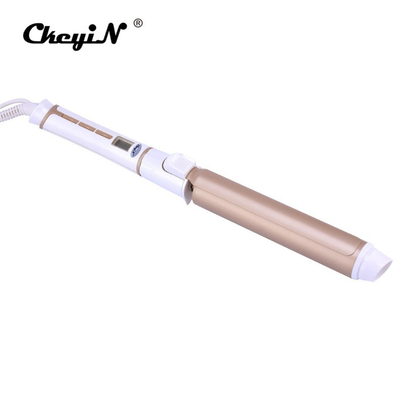 

CkeyiN Roller Pengeriting Rambut Listrik Keramik dengan Layar LCD 25mm Tongkat Setrika Pengeriting Putar