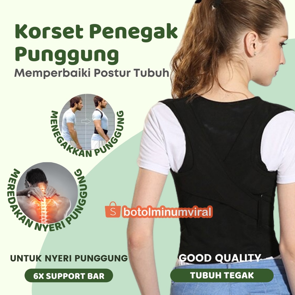 Rompi Penegak Punggung Bungkuk Back Support Shoulder Posture Corrector Pria Wanita Murah Original Penegak Punggung