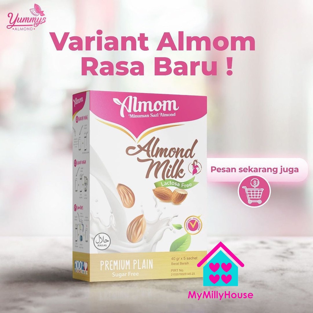 ALMOM Premium Plain Almond Milk Susu Pelancar Asi / Asi booster Sari Almond