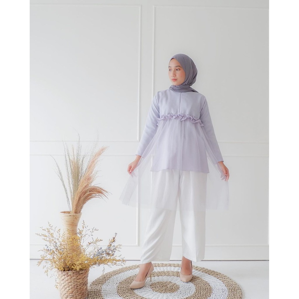 Amandaa Tulle Tunik/Tunik Tile Ld 110/Tunik Tile Dotty/Tunik Tenda/Tunik Seragaman/Tunik Jumbo