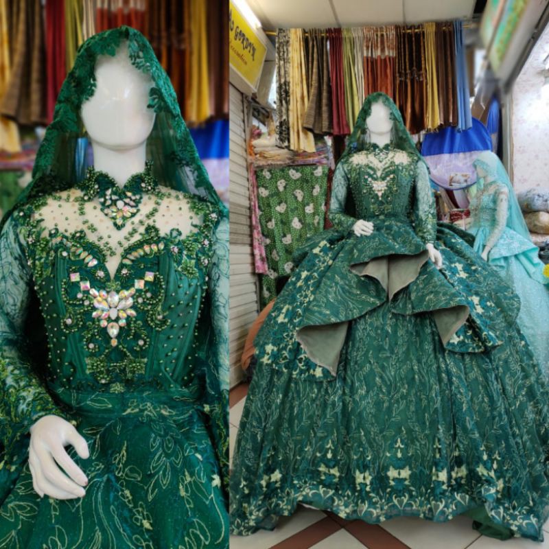 GAUN PENGANTIN FULL PAYET | GAUN PENGANTIN MUSLIM | BAJU PENGANTIN BARBIE PAYET | BUSANA PENGANTIN