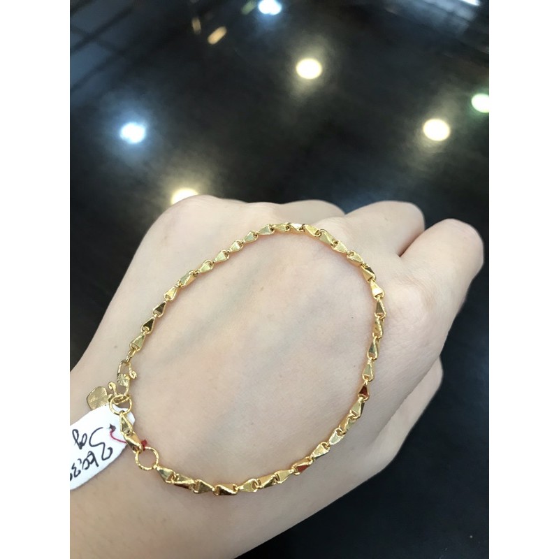 Gelang dewasa biji padi emas asli kadar 300