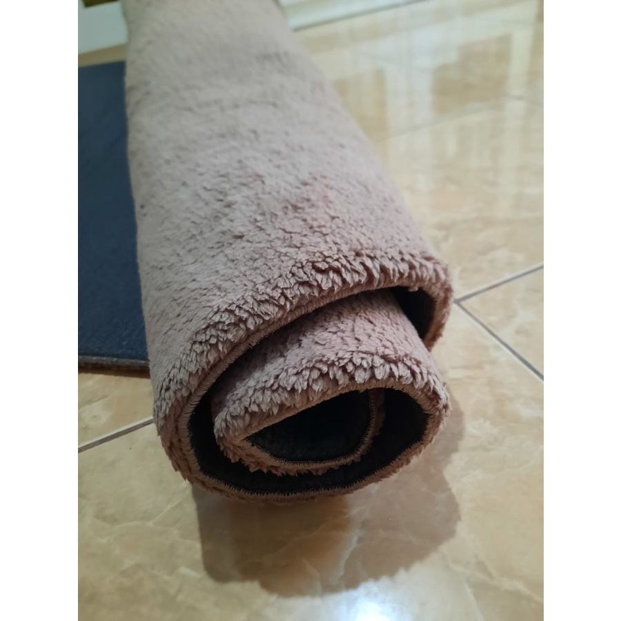 Karpet Bulu Empuk, Anti Slip Oasis by Fonix 100x150 Mocca-4