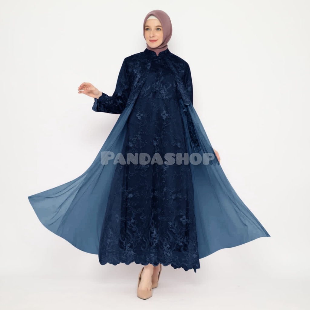 Model Baru Gamis Tile Tutu Gamis Busui Friendly Dress Brukat Modern Full Tile Size L - XL Gamis Pesta Mewah Aleena Gaun Muslimah