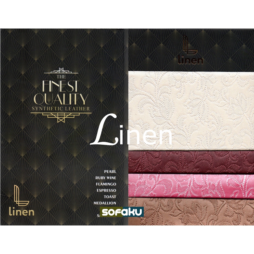 BELCHERS Linen - Oscar Kulit Sintetis Motif Corak Cover Sofa Bahan Sofa Kulit Corak Bunga