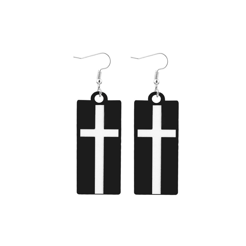 aaoottuuoo5.id Cod   Handmade Cross Pattern Acrylic Ear Clip Izana Kurokawa Hanafuda Tokyo Revengers Earrings Jewelry