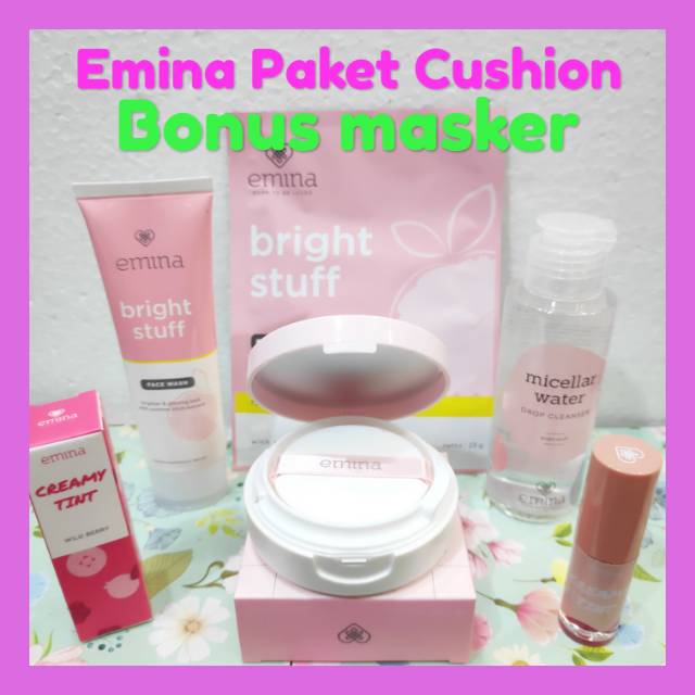 Emina paket cushion bonus masker