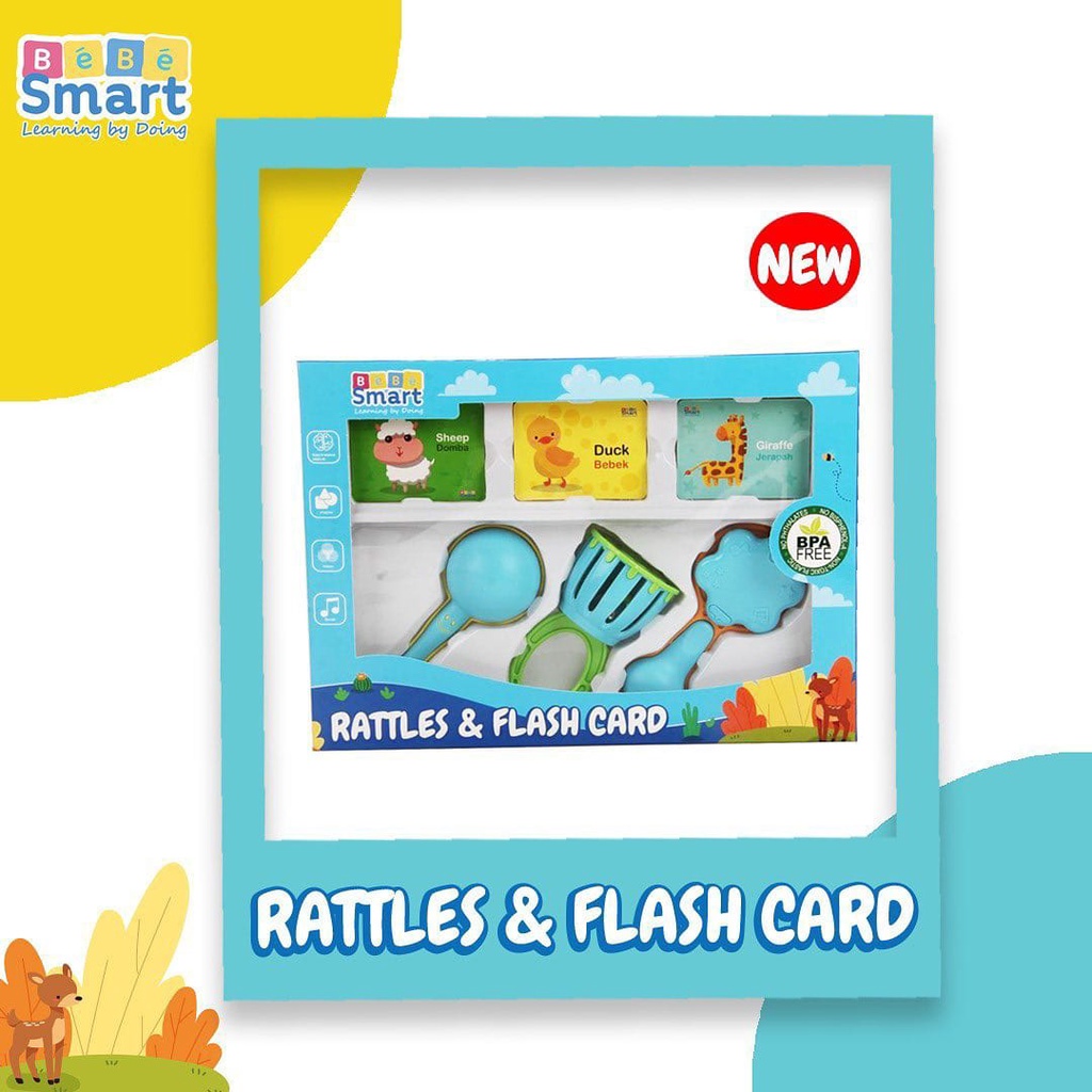 Bebe Smart Baby Rattle&amp;Flash Card Set