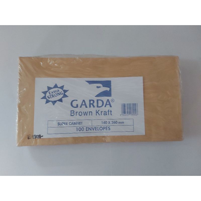 

AMPLOP COKLAT SUPERKABINET merek GARDA 1Pak isi 100lembar