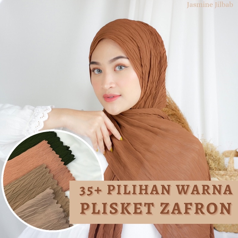 ZAFRON PASHMINA PLISKET PADI FULL / HIJAB PASHMINA PADI PLISKET FULL