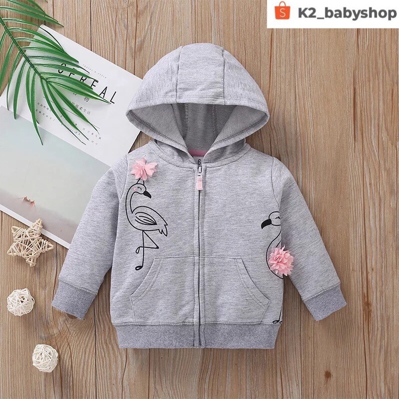 BABY K2 - BABY JAKET SET 3 IN 1 MOTIF FLAMINGO KODE 00003