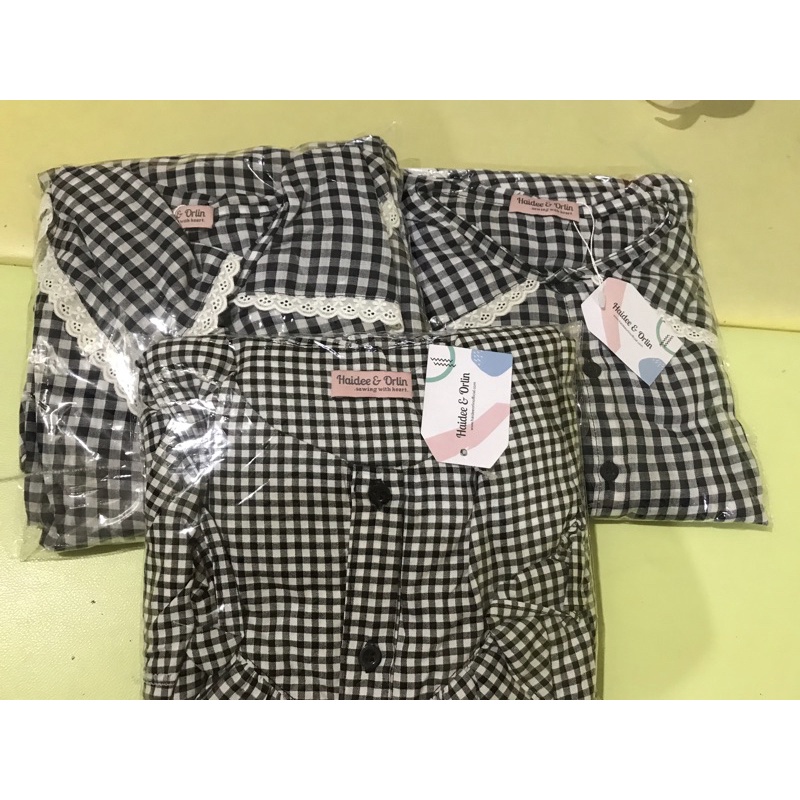 Hayya new Gingham Black Sabine Dress Gingham Navy Haidee Orlin HL Kulot