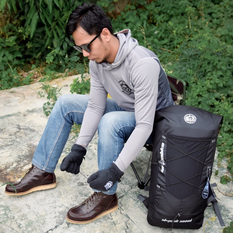 Tas Gunung Carrier Ultralight 50 Liter Original Free Rain Cover - Hitam