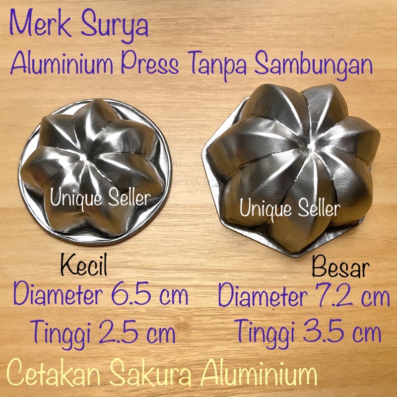 Cetakan Bunga Sakura Aluminium SURYA isi 12 / Cetakan Kue / Cetakan Puding / Cetakan Agar / Cetakan Putu Ayu / Cetakan Agar2 / Cetakan Belimbing Aluminium / Cetakan Bolu Sakura Aluminium Press Tanpa Sambungan Surya