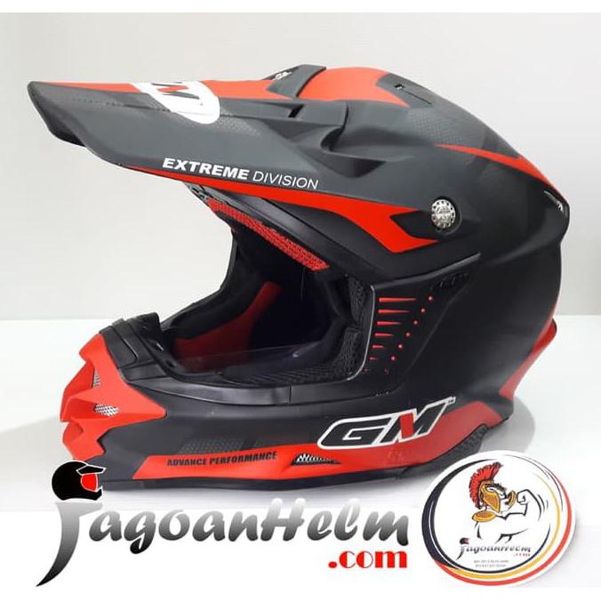 MURAH GM HELM OCTAR | BLACK RED DOFF | SUPER CROSS TRAIL ON SALE