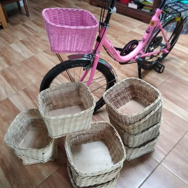  Keranjang  Sepeda  Rotan  Warna Natural Shopee Indonesia