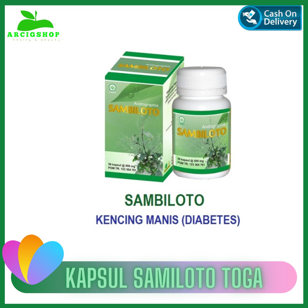 Kapsul SAMBILOTO Toga Nusantara | Obat Herbal Diabetes isi 50 Kapsul