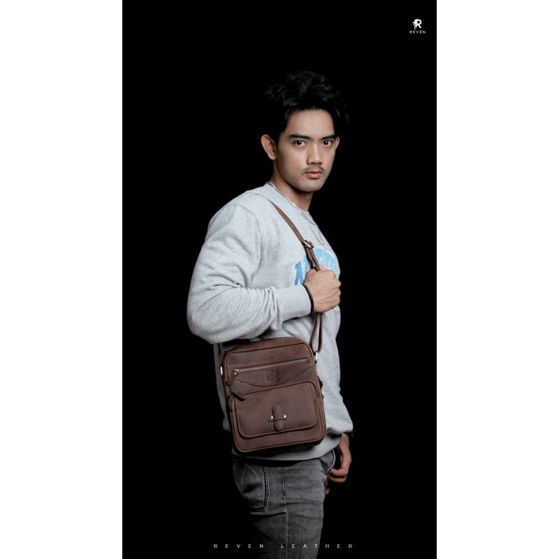 REVEN LEATHER - Tas Selempang Pria Kulit Asli Rover Bag