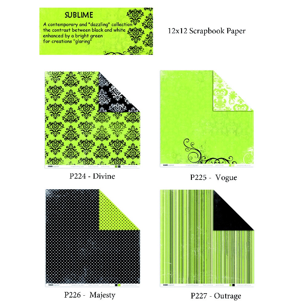 

12x12 Paket Kertas Scrapbooking "Sublime" (6 lembar)