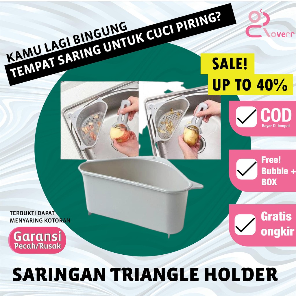 Perlengkapan Peralatan Penyaring Cuci Piring Triangle Drain Holder Saringan Wastafel Cuci Piring TD8