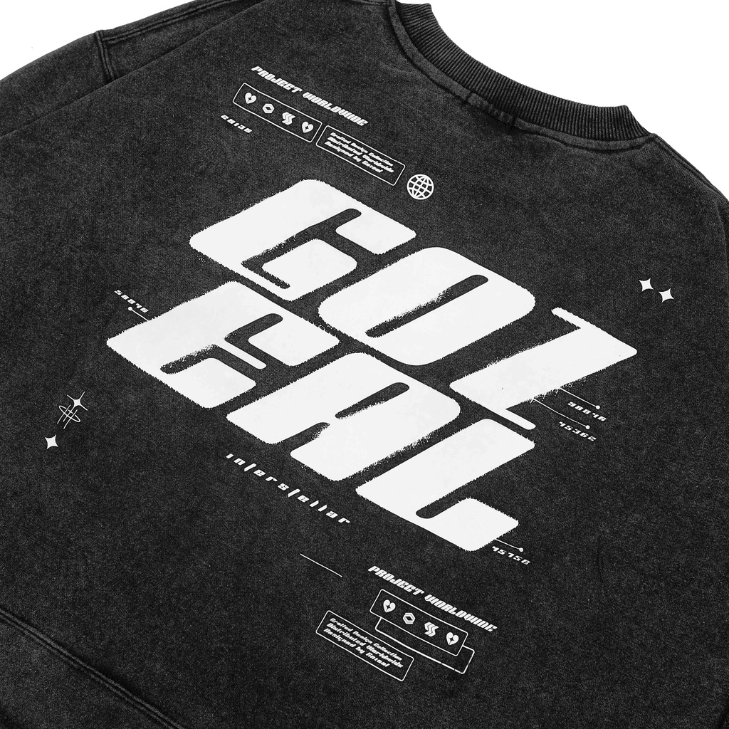 Gozeal | Crewneck Crop | Washed Interstellar