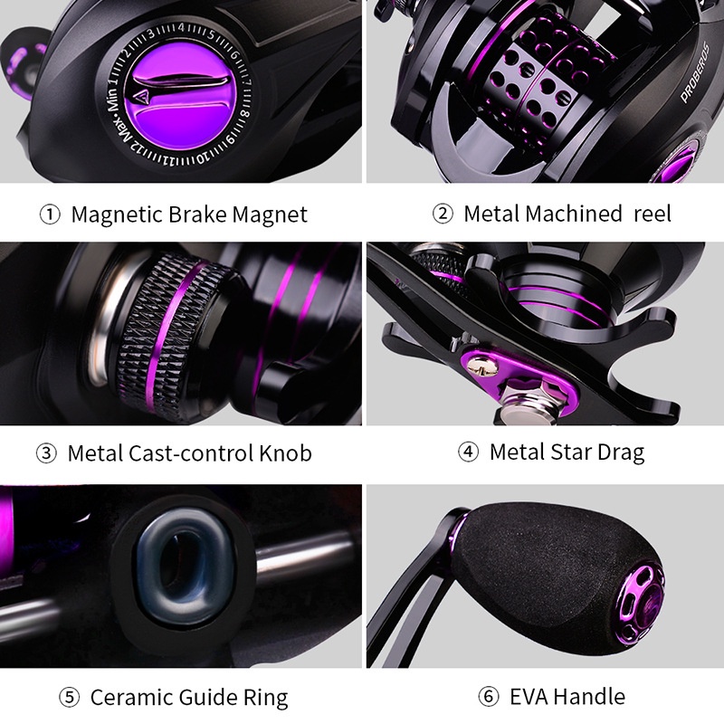 Reel Pancing Baitcasting 12bb Max Drag 7.2: 1 10kg Untuk Outdoor