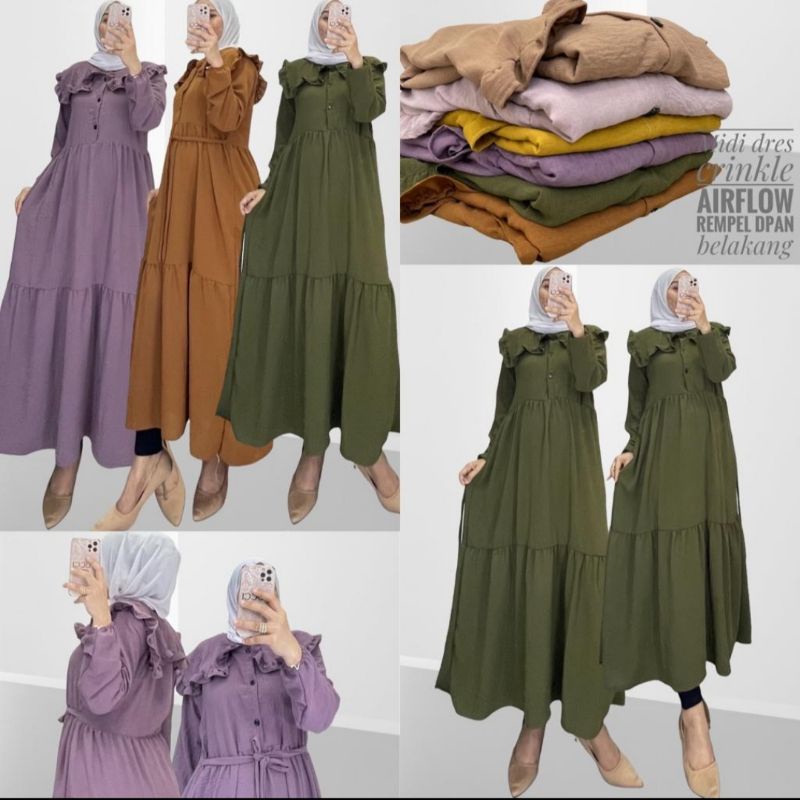 midi dress crinkle airflow