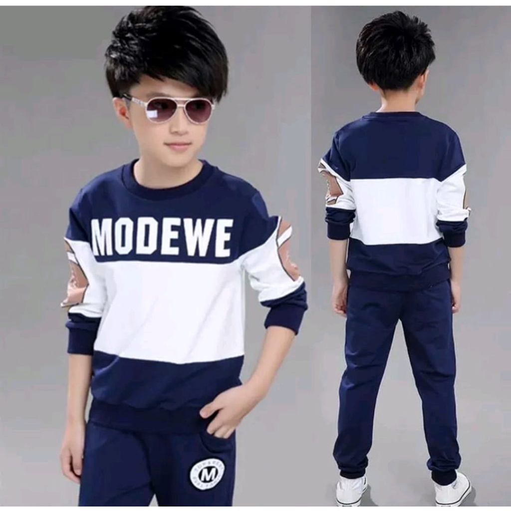 SETELAN SWEATER ANAK MOTIF MOEDEW SIZE 1-5 TAHUN TERBARU BAHAN BABYTERRY LEMBUT NYAMAN DIPAKAI