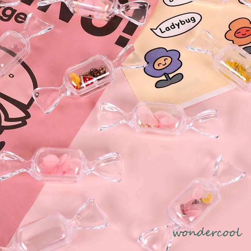 Permen Kreatif Kotak Penyimpanan Transparan Mini Portable Ring Earrings Jewelry Kotak Obat -Won