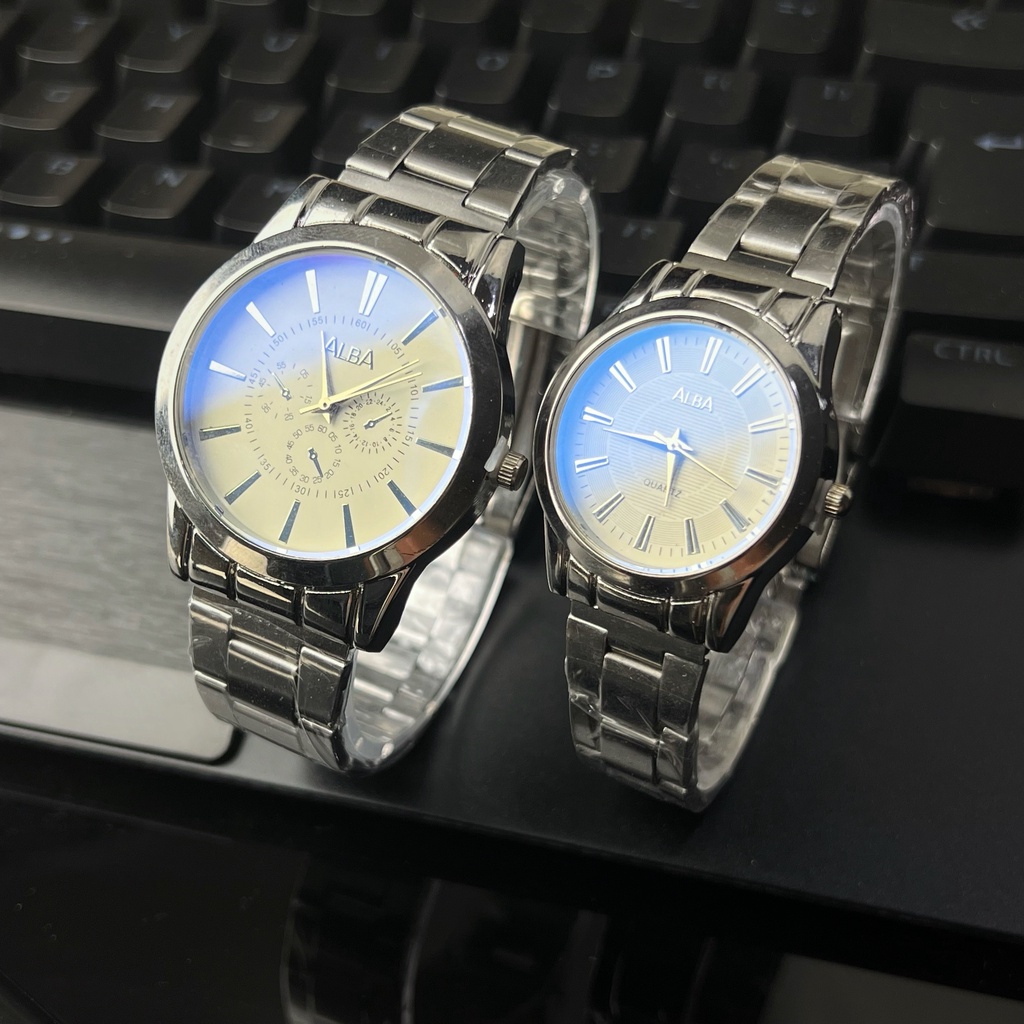 COD JAM TANGAN COUPLE  RANTAI GROSIR IMPORT PRIA WANITA PASANGAN MURAH PREMIUM C68