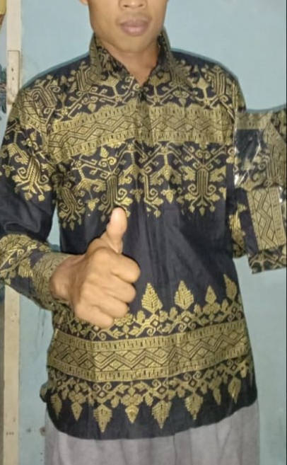 Batik Kondangan Baju Kondangan Pria Kemeja Batik Cowok Motif Etnik Emas