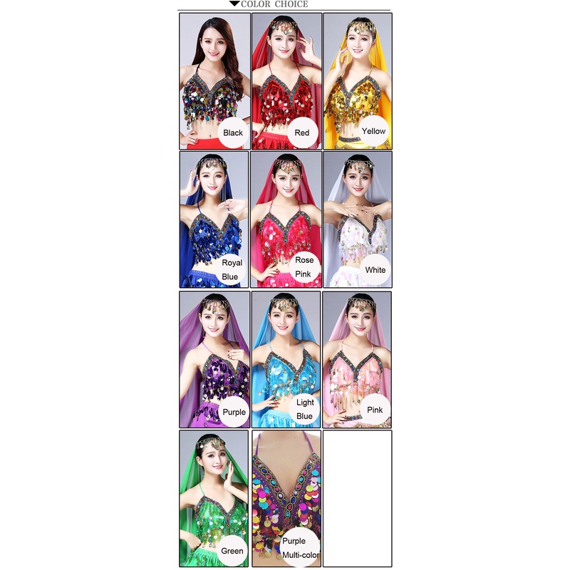 TANK TOP TANKTOP ATASAN BELLY DANCE SEQUIN BAJU TARI PERUT DISCO