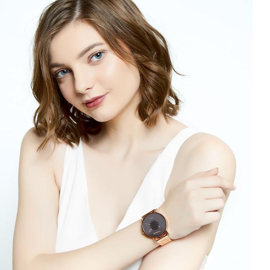 j-09 JAM TANGAN WANITA VAHITZA JTX247G1 SOPHIE MARTIN STRAP STAINLESS  IMPORT PREMIUM DISKON MEMBER