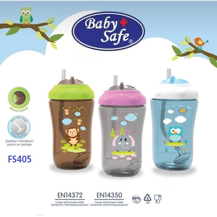 Castle - Baby Safe Sipper Cup With Weighted Straw FS405 - Botol Minum - Straw Cup