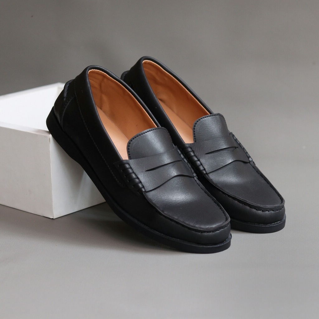 XSHOESBDG.ID Sepatu kasual Pria Fashion Kantor Slip On Kerja Kulit Sintetis