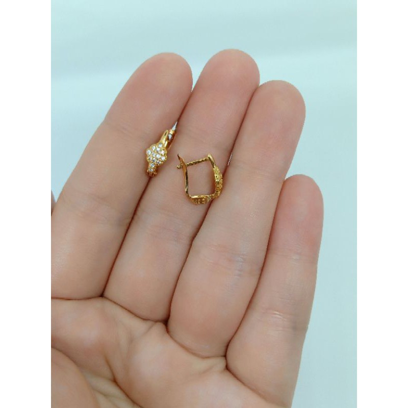 anting jepit bunga full mp S925