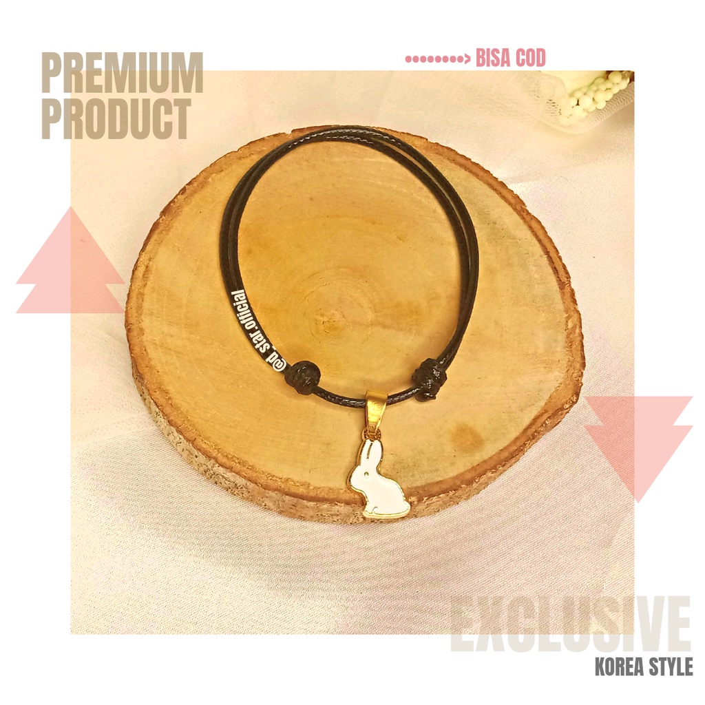 d_star.official - white rabbit || gelang couple / gelang / gelang tali / gelang hitam / aksesoris ta