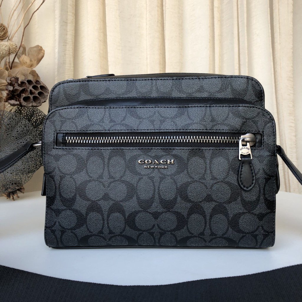[Tersedia] COACH 91485 tas bahu/tas selempang/tas kamera klasik PVC pria baru