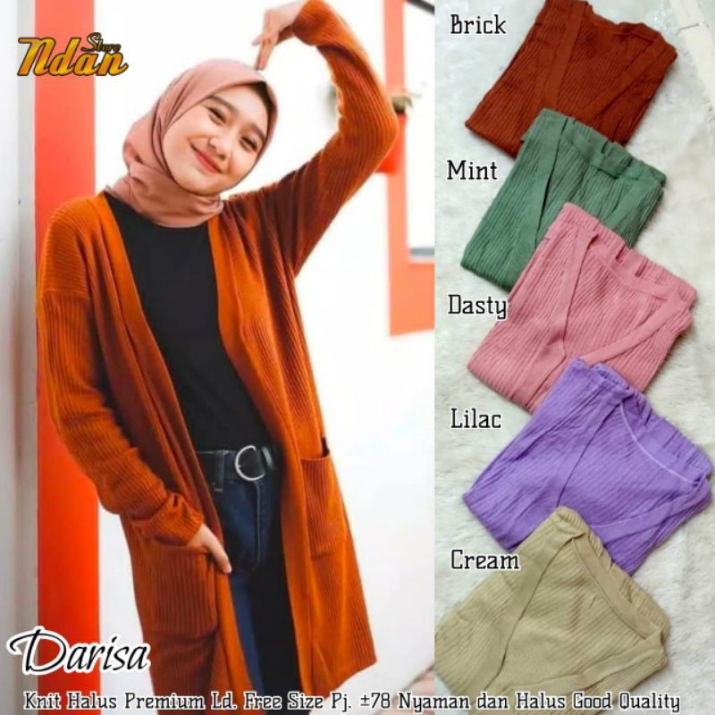 Mylea kardigan panjang rajut salur / Long cardy rajut premium