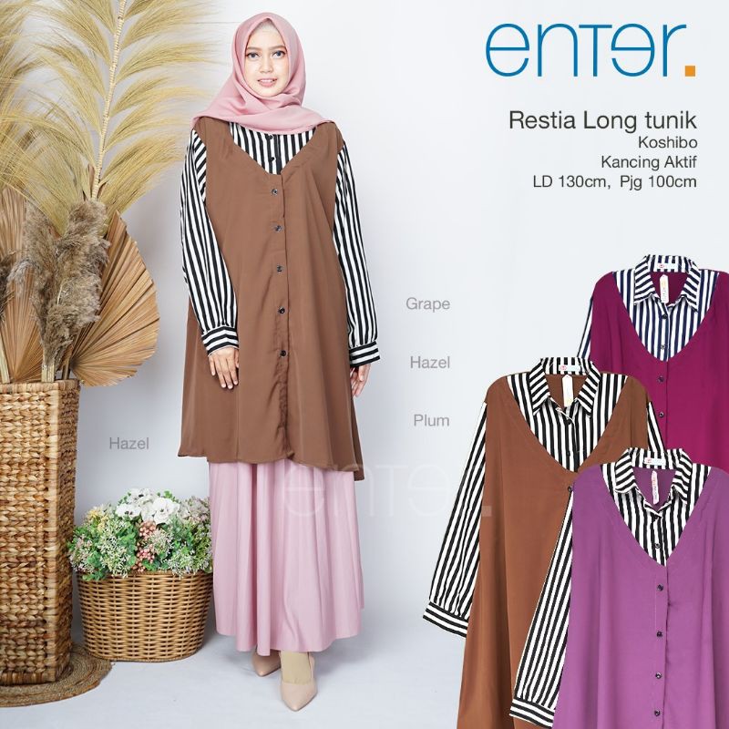restia long tunik by enter 060920 baju jumbo LD 130