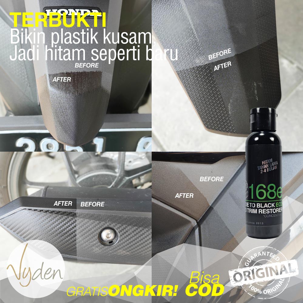 Penghitam Plastik Motor LUMOBRITE 168E Fade To Black ECO Permanent Trim Restorer 100ml Mobil MURAH