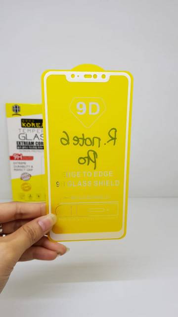 KOREAN Tempered Glass Redmi Note 6 Pro 6.26&quot; TG 5D Xiaomi Note 6 Pro FULL SCREEN Guard FULL GLUE