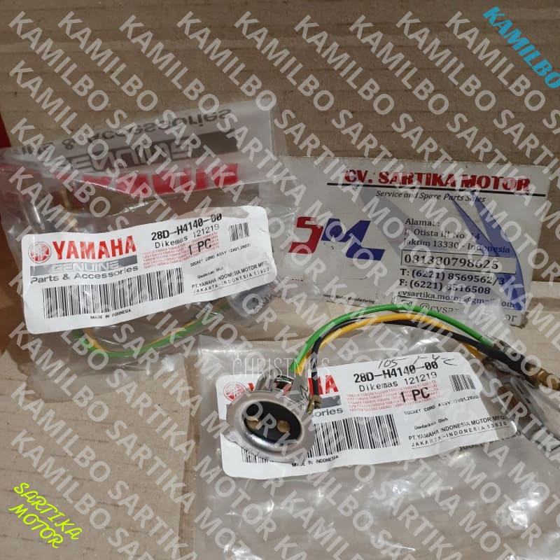 (100% ASLI ) Socket Lampu Depan Mio Smile 2009 0/ Socket Cord Assy 28D-H4140-00 Elegan bos