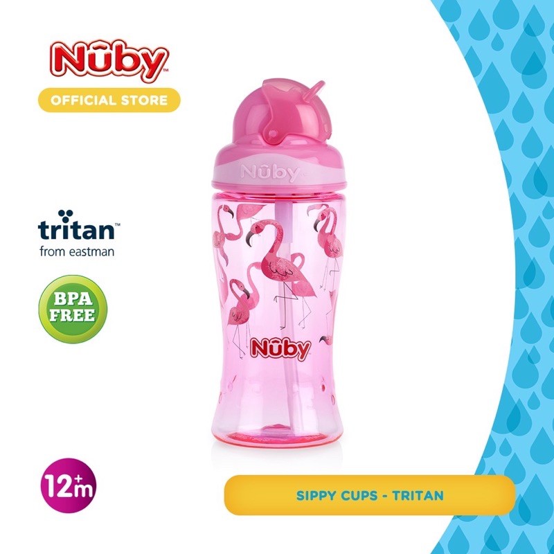 Nuby Thirsty Kids Flip It Boost - Botol Minum Anak 360ml Sport Bottle